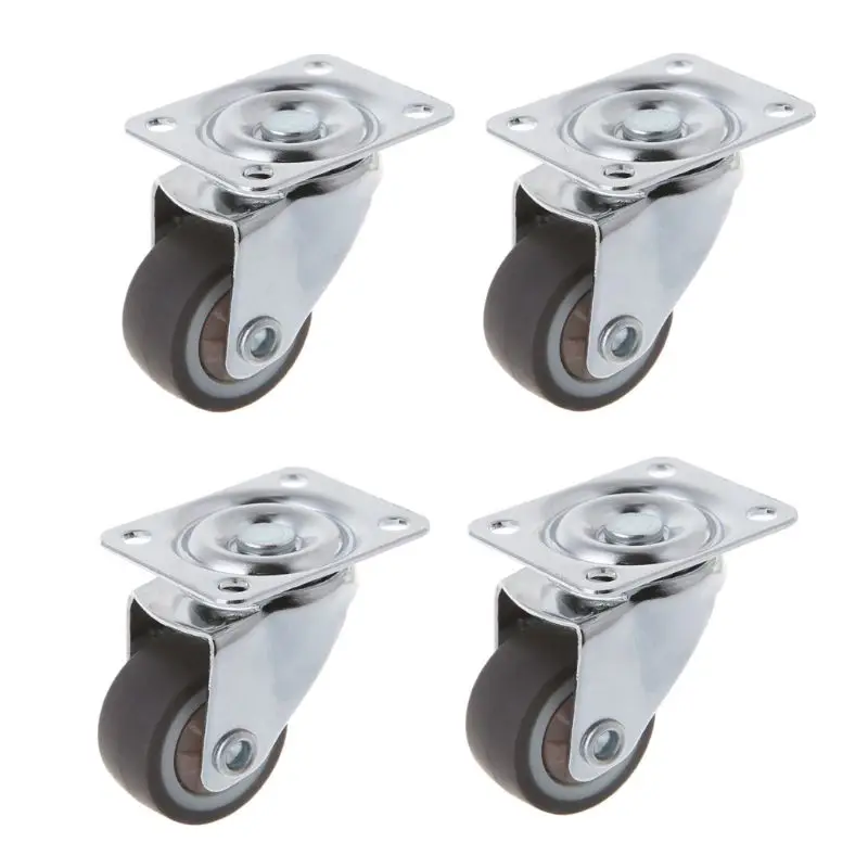 4pcs Mini Small Casters 1 Inch TPE rubber Super Mute Wheels For Bookcase Drawer Flower Racks |