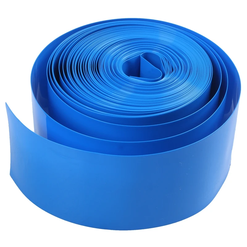 10 метров 50 мм ширина ПВХ термоусадочная трубка обертывание синий для батареи 2x18650