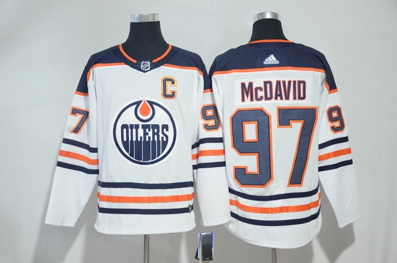 Мужская футболка для взрослых Edmonton Connor McDavid 97 - Цвет: Синий