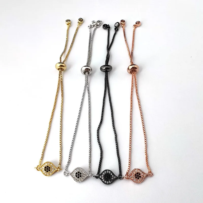 10 шт. микро проложить Блестящий кубический циркон CZ разъем для глаз браслет для женщин талисман для девушки модные ювелирные изделия подарок BG309