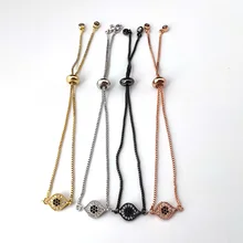 10 шт. микро проложить Блестящий кубический циркон CZ разъем для глаз браслет для женщин талисман для девушки модные ювелирные изделия подарок BG309