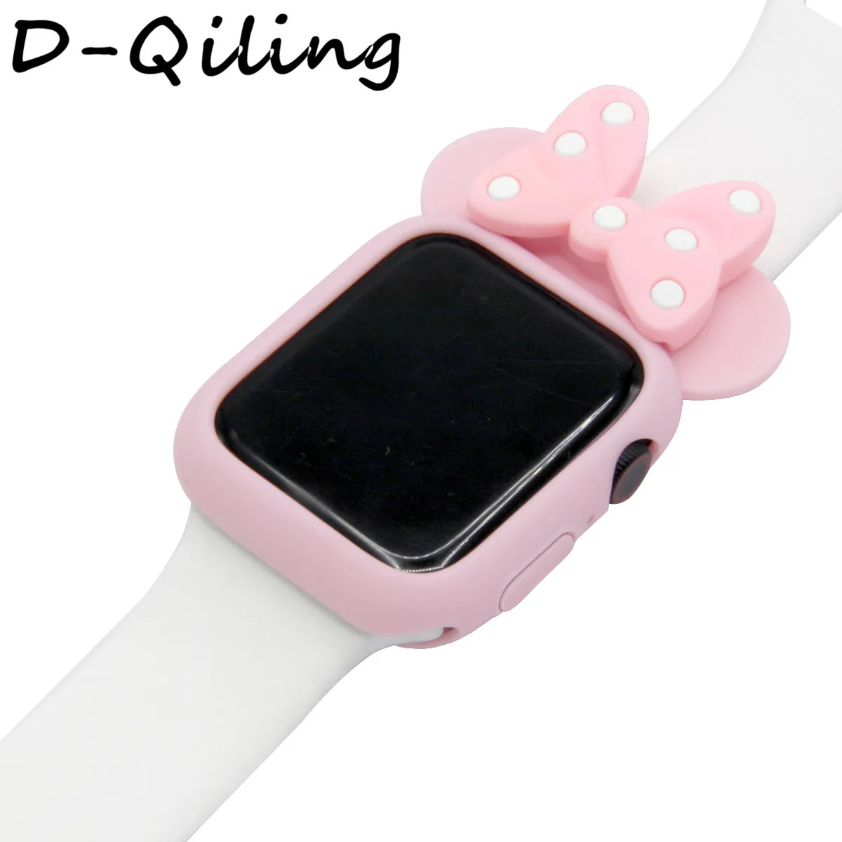 Силиконовый чехол D-qilingдля Apple Watch band 38, 42, 40, 44 мм Iwatch Series543 2 1 Женский Мягкий ТПУ защитный чехол с изображением Микки Мауса