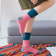 Женские Модные Лоскутные Повседневные хлопковые утолщенные Носки средней длины, чулки, женские лоскутные носки для отдыха и улицы