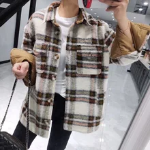 6923 повседневное клетчатое пальто в японском стиле Mori Girl