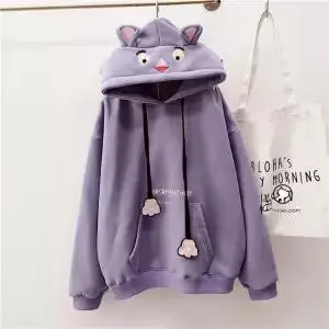 3 Kawall, женские свободные толстовки, Осенние, милые, с мультяшным принтом, Harajuku, худи, уличная одежда, белые, негабаритных топы, зимние топы для девочек - Цвет: 3