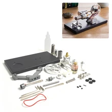 Best Offers New Metal Cylinder Stirling Engine Generator Heat Engine With 4 LED Lights And Black Metal Base DIY Steam Model Set Best Offers New Metal Cylinder Stirling Engine Generator Heat Engine With 4 LED Lights And Black Metal Base DIY Steam Model Set