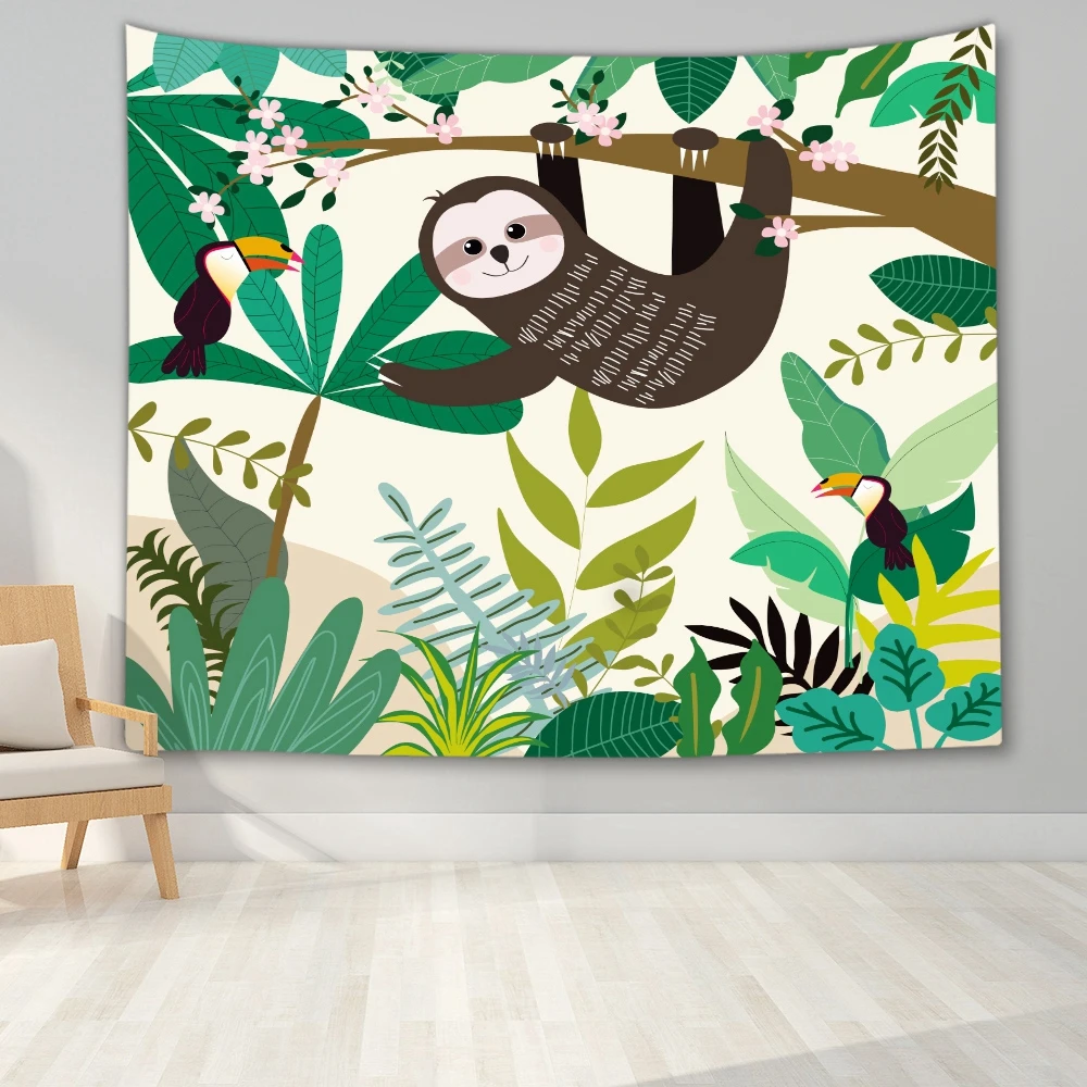 

Sloth Animal Tapestry Wall Hanging Tribal Sheets Tapestry Home Decor Beach Mat for Bedroom