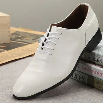

Mazefeng Brand Men Wedding Shoes Microfiber Leather Formal Business Pointed Toe for Man Dress Shoes Men's Oxford Flats Size38-44