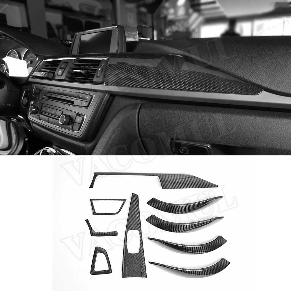 

Dry Carbon Fiber Center Console Trim AC Air Vent Stickers Door Handle Frame Covers For BMW 3 Series GT F34 2016-19 F30 2013-15