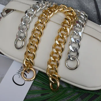 

Long 30cm Metal Purse Chain Strap Handbag Handles DIY Purse Replacement For Shoulder Bag Straps Bag Silver Gold Chain Bag Strap