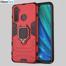 Híbrido robusto armadura para oppo realme c3 caso kickstand com metal anel de dedo à prova choque capa para oppo realmi c3 telefone casos