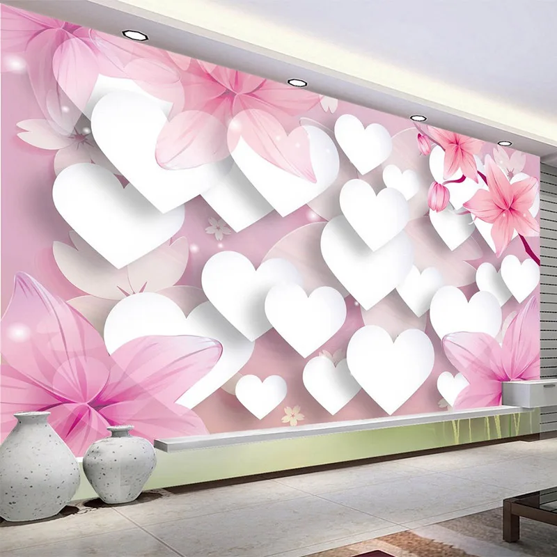 

Dropship 3D Stereo Warm Romantic Love Mural Photo Wallpaper Living Room Girls' Bedroom Home Decor Wallpaper Papel De Parede