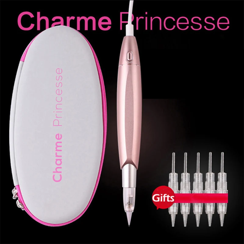  High Quality Rose Gold Electric Tattoo Microblading Pen Semi Permanent Makeup Eyebrow Lip Eyeliner 