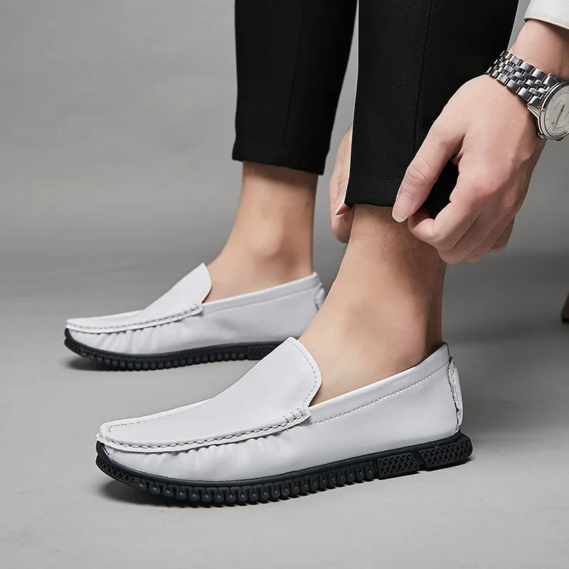 

Fashion Brand Men Flats Comfy Driving Shoes Big Size 38-47 High Quality Genuine Leather Men Shoes Soft Moccasins Loafers *961