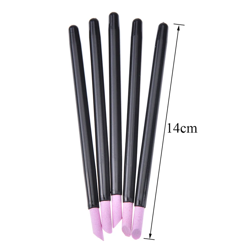 5pcs Quartz Stone Nail Cuticle Care Repair Scrub Remover Stick Pen Art Pusher Polish Gel Salon Manicure Tool | Красота и здоровье
