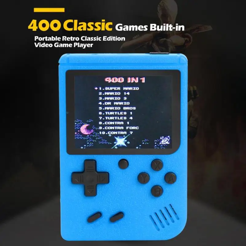 3 дюймов Портативный портативных игровых консолей Retro FC игровой консоли 400 игры 8-битный игровой плеер (синий)