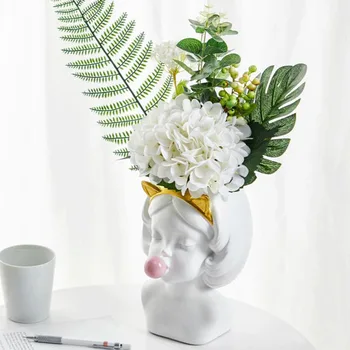 

Resin Plant Container, Cute Girls Succulent Pot Planters for Home Garden Office Desktop Decoration (Girl with Cat Ears)