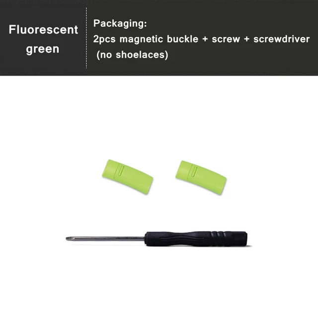 4pcs/pair Shoelace Buckle Metal Shoelaces Magnetic buckle Accessories Metal Lace Lock DIY Sneaker Kits Metal Lace Buckle Fluorescent Green