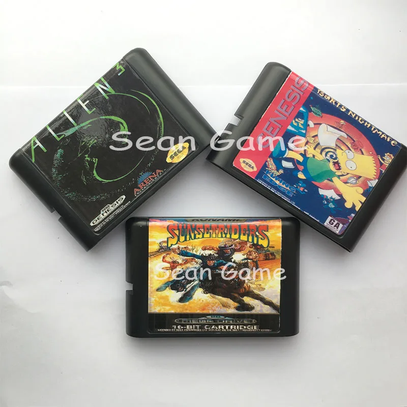 16 бит sega MD игра Alien 3/The Simpsons кошмар Барта/Закат гонщиков карты для sega Megadrive Genesis видеоконсоли картридж