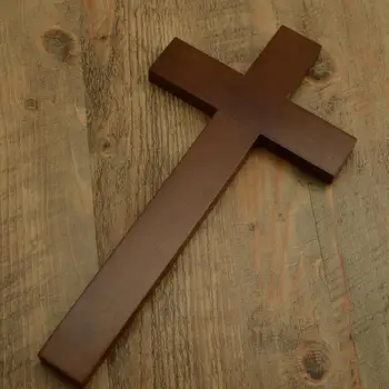 

Oak Christ Teaches Wall Hangings Ornaments Ash Wood Solid Cross 30CM Height Cross prayer supplies Home Decor