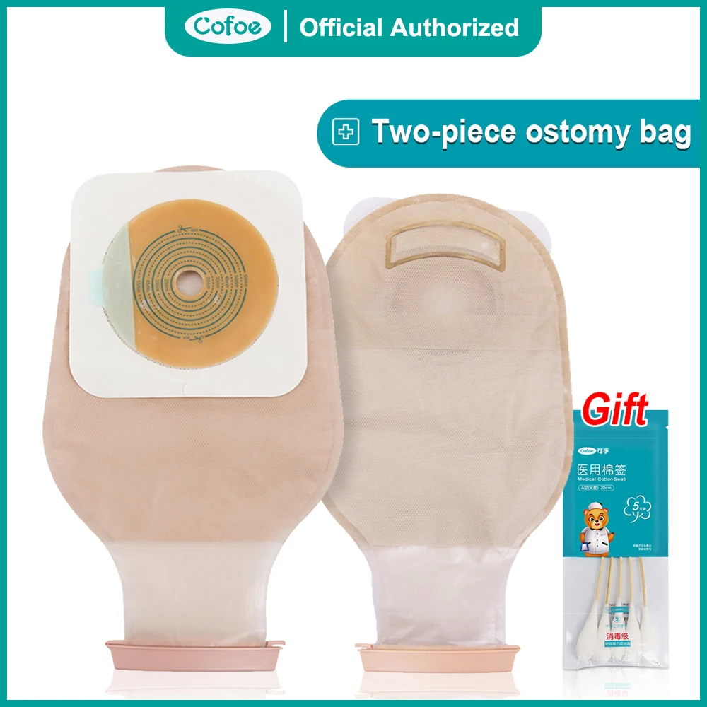 Cofoe Two piece System Ostomy bag Man made Anus Drainable Colostomy Bag