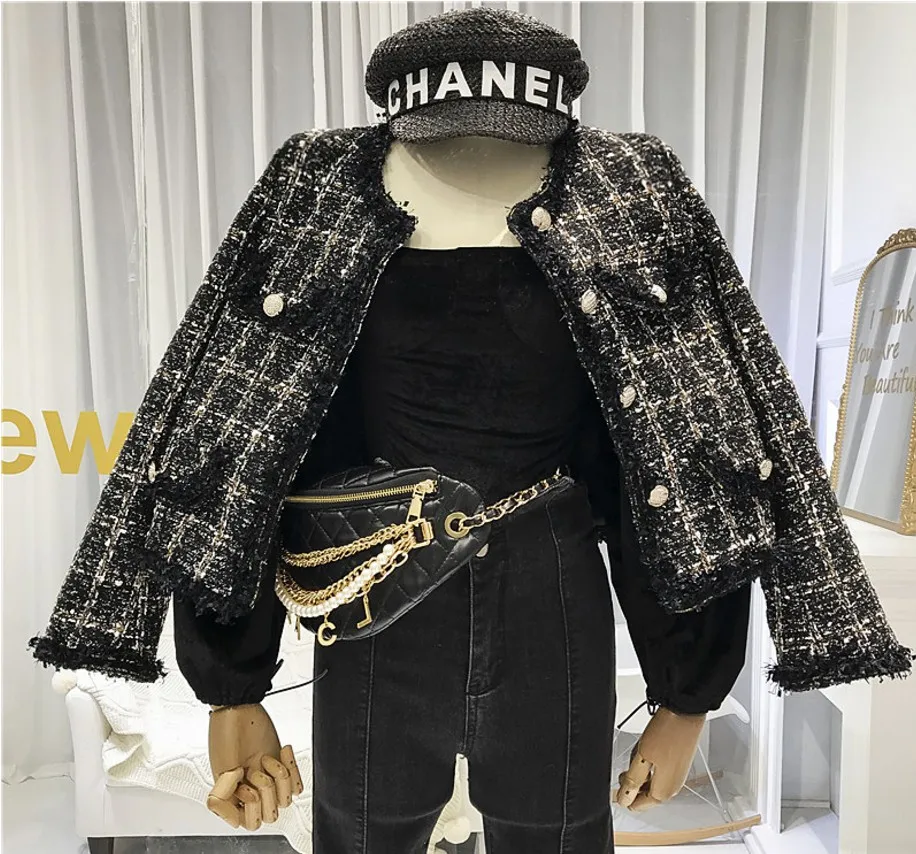 Small Bag Women New Fashion Korean Versatile Messenger Bag Pearl Chain Waist Bag Gold Letter Tassel Chest Bag Nightclub Bag