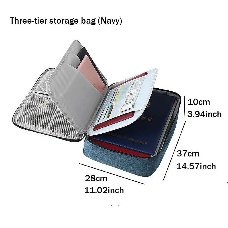 C Waterproof Cationic Travel Bag Multi-layer Documents Organizer Handbag Outdoor Portable Large Capacity Zipper Storage Bag - Цвет: C