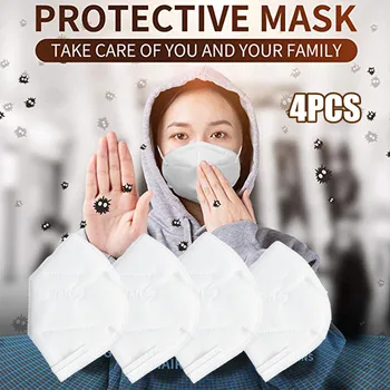 

4PCS Face Masks Dust Respirator Dustproof Mask PM2.5 Windproof Foggy Haze Pollution Mouth-muffle Breathable dustproof masks