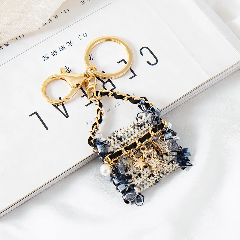 2022 Luxury Fabric Handbag Style Keychains Creative Key Chain Ladies