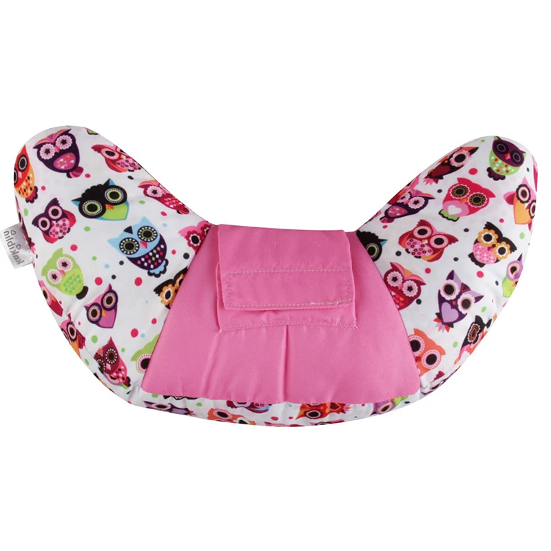Розовый Baby Car Seat Head Support Shoulder Seat Belt Pad Portable Car Soft Headrest Seat Belt Cushion PP Cotton Car Neck Pillow for Kid - Цвет: Розовый
