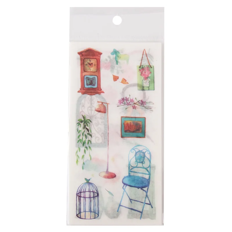 Decorative Labels Stickers 6 Sheets Cute Animals Floral Stickers Journal Decorative Stationery Stickers Scrapbooking DIY Diary Lable Scrapbooking Material