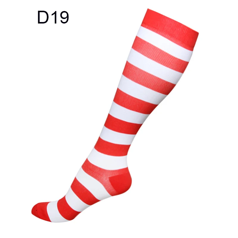 Унисекс, женские и мужские Спортивные Компрессионные носки для медсестер, эластичные носки для девочек, женские эластичные высокие носки - Цвет: D19