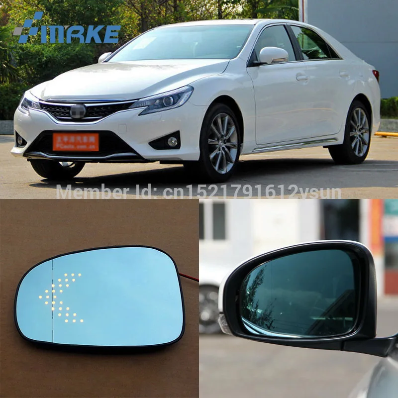 SmRKE 2 шт. для Toyota eiz зеркало заднего вида синие очки широкий угол Led поворотники светильник с подогревом
