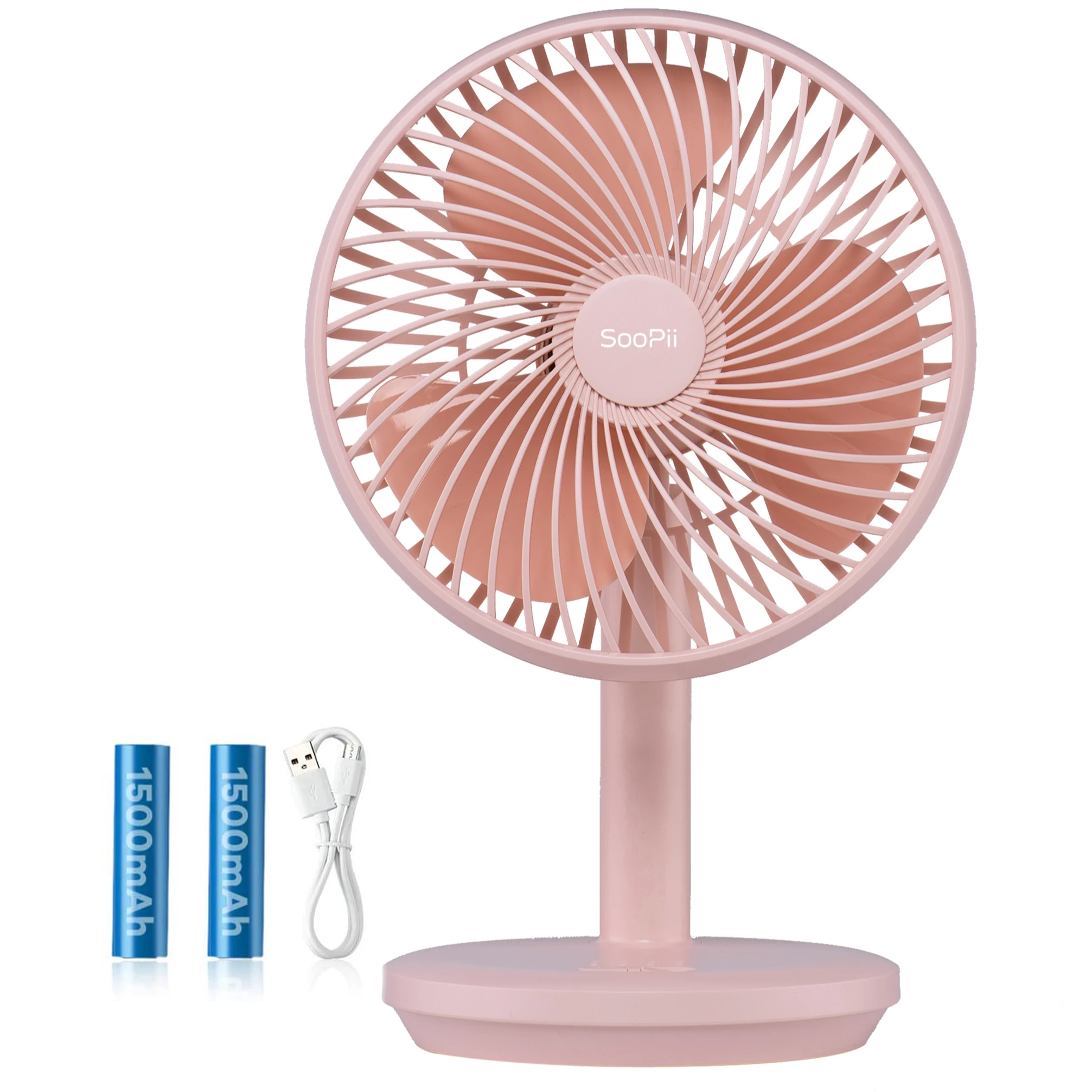 

SooPii Desk Fan,Mini Table Fan,4 Speeds Portable Desktop Cooling Fan with 4000mAh Battery Operated,Strong Wind,Quiet Operation