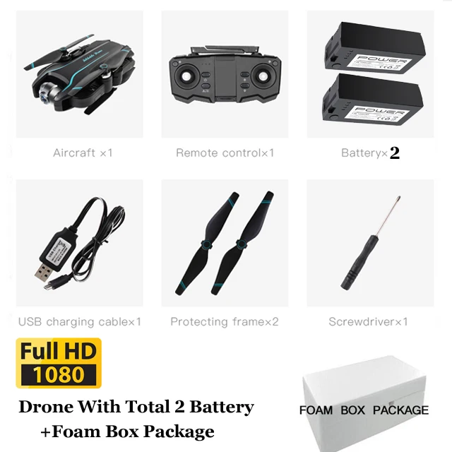 S17 Дрон 4K камера HD 4K wifi FPV Дрон обслуживание высоты RC Квадрокоптер Fxed-point объемный вертолет Дрон камера 1080P Дрон - Цвет: 1080PFoambox2battery