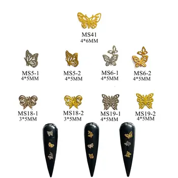 

100pcs/bag Silver/Gold Butterfly Series non-adhesive Soft Metal Sticker Nail Art Decoration