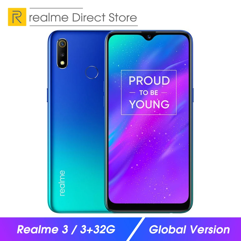 Глобальная версия OPPO realme 3 3 ГБ ОЗУ 32 Гб ПЗУ Helio P70 AI процессор 6,2 "Dewdrop дисплей ColorOS 6,0 + Android P смартфон