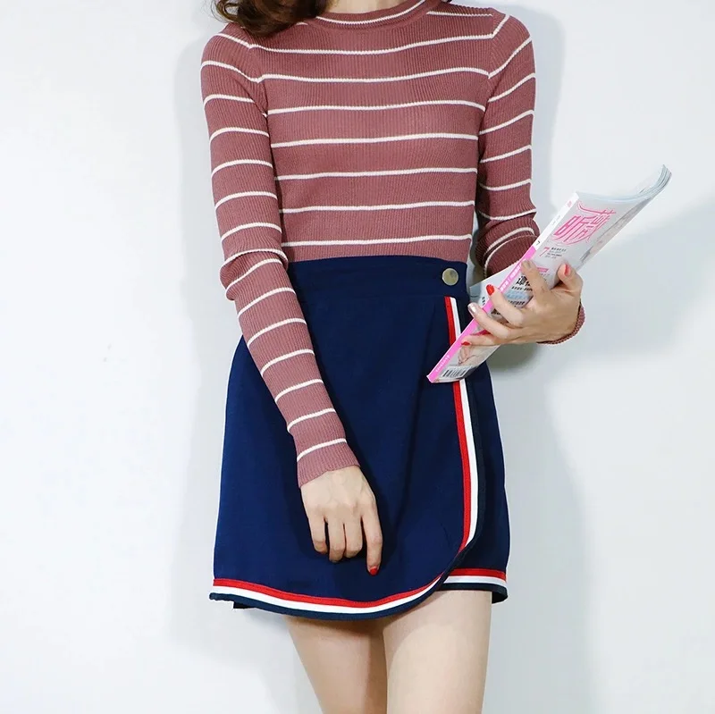 sweater women pullover women sweater Slim fashion knitted 2019 new winter clothes women sweaters patchwork striped dropshipping