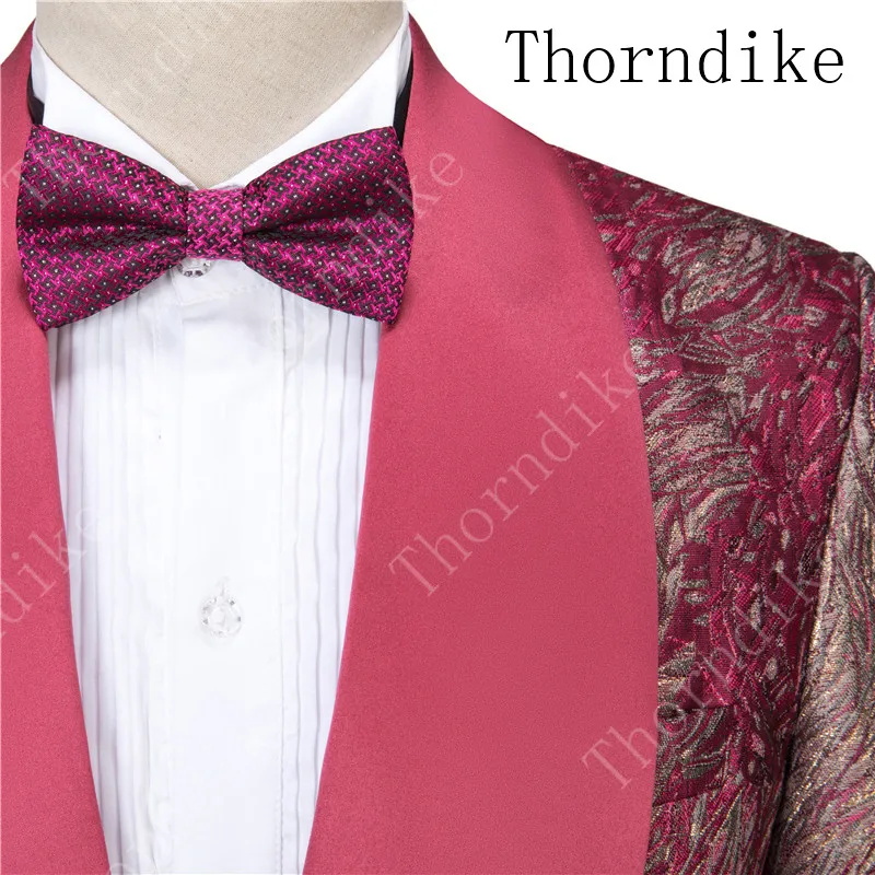Thorndike/Новое поступление года, смокинги для жениха с цветочным узором, Лучший мужской костюм из 2 предметов для свадьбы/ужина/выпускного вечера(куртка+ штаны