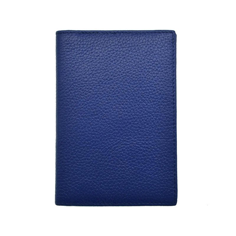 Натуральная кожа Обложка для паспорта мягкий сплошной карамельный цвет чехол Обложка для паспорта Кошелек костюм для пользовательского имени/логотипа - Цвет: blue