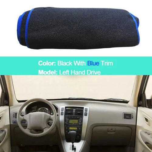 Blue 2 слоя приборной панели автомобиля крышка для hyundai Tucson 2005 2006 2007 2008 2009 Авто тире коврик приборной панели коврик ковер анти-УФ анти-скольжения - Color Name: Blue