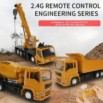 

1: 24 Remote Control Heavy Engineering Crane RC Car 2.4Ghz 10 Channel Crawler Excavator Electric Engineering Vehicle Model Toys