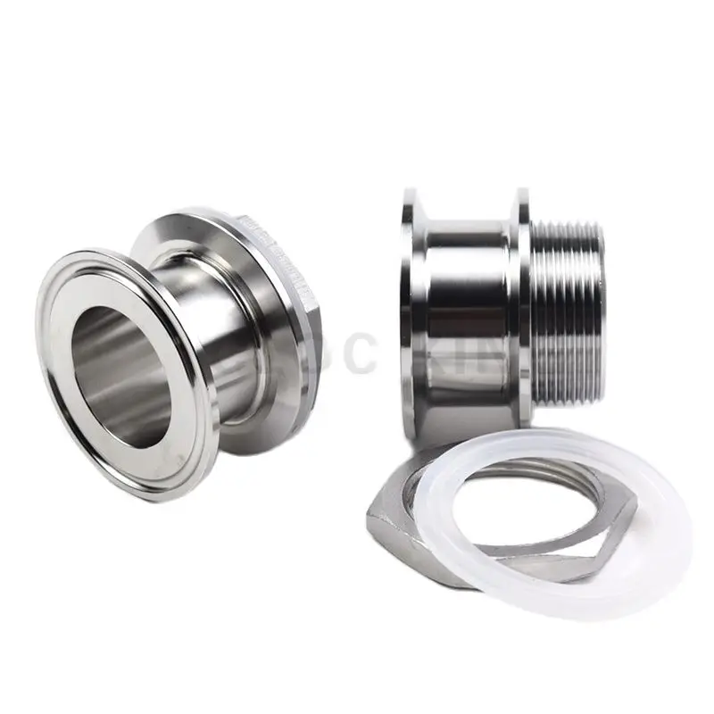Double Ferrule 1.5" 2" Tri Clamp x 1-1/4" 1-1/2" BSP Male Sanitary Adapter SS304 Stainless Steel Pipe Fitting pipe fitting water pipe fitting hose pipe fitting