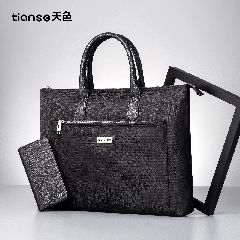 

TIANSE Laptop Bag Case 15.6 Inch Messenger Bags for MacBook Air 13 Case Waterproof Notebook Bag Commercial File Bag Double Layer