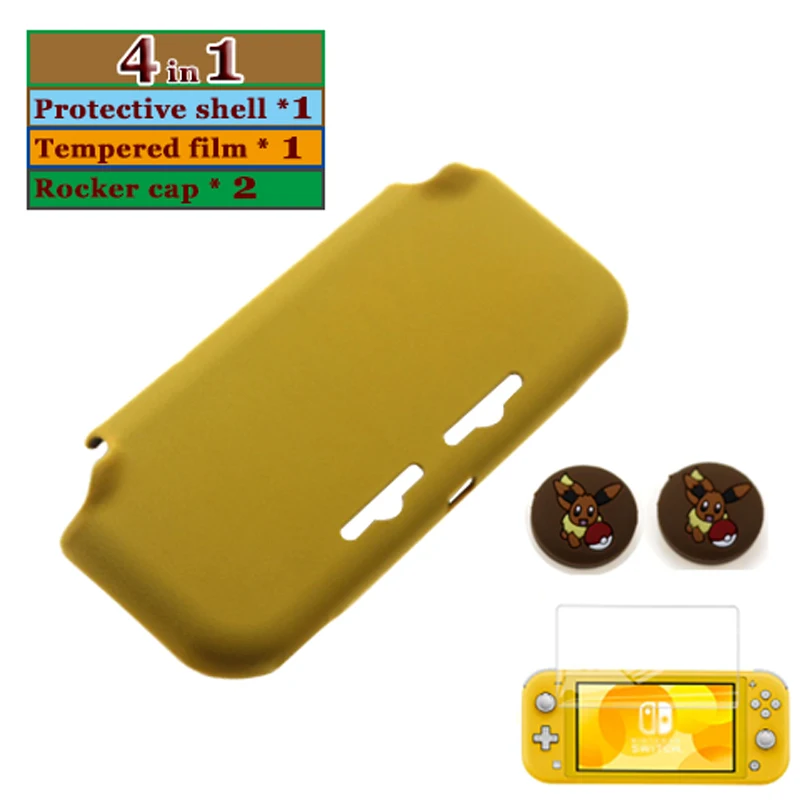 Подходит для nintendo Switch Lite жесткий защитный чехол с водонепроницаемой функцией Защита от царапин и пыли для mini switch - Цвет: 4in1 Yellow