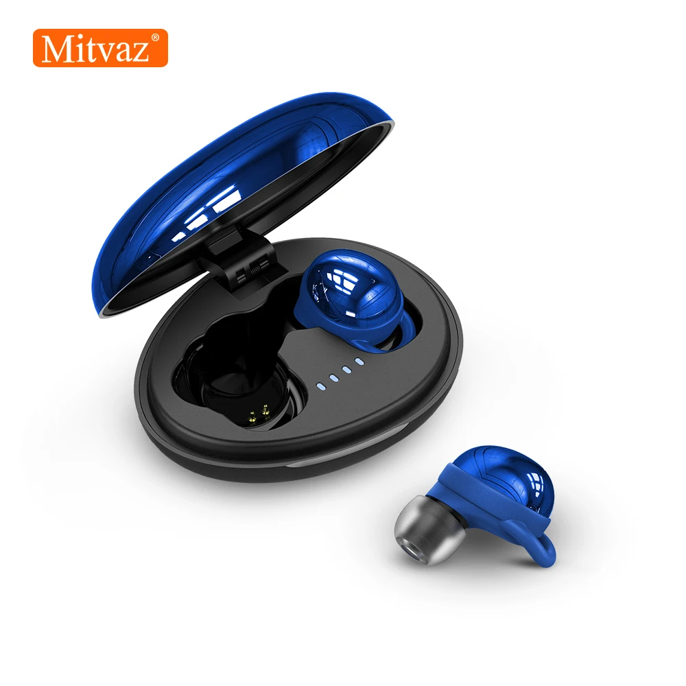 Новое поступление Ovevo Q80 bluetooth V5.0 наушники IPX7 водонепроницаемые супер бас HiFi наушники с микрофоном красный синий цвет - Цвет: Синий
