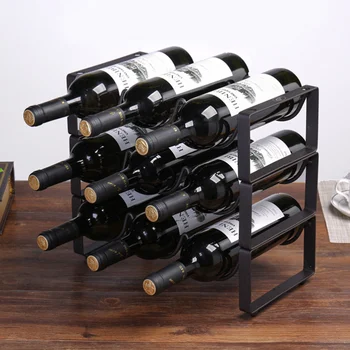 

1Pc Strong Creative Retro Wire Wine Rack Bottles Storage Holds 3 Bottles Home Accessory