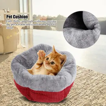 

Warm Soft Plush Winter Pet Dog Cat Bed Pentagon Round Mat Comfortable Washable Cushion Waterproof Pet Cat Litter Cushion Bed