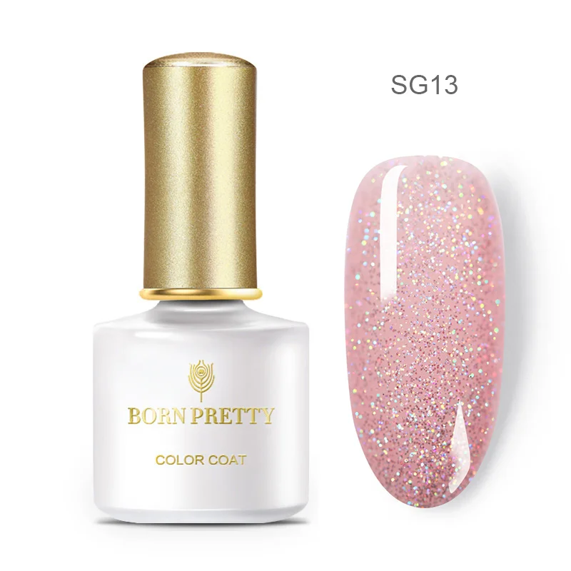 BORN PRETTY 6 мл Блестящие Блестки гель для ногтей голографический лак УФ светодиодный гель розовый золотой серебряный Перманентный отмачиваемый гель лак - Цвет: BP-SG13