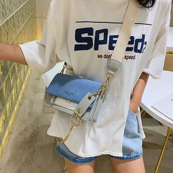 

Bag WOMEN'S Bag 2019 New Style Fashion Fashion Broadband Shoulder Square Sling Bag Versatile Korean-style Dull Polish Chain Shou